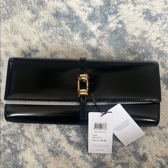 Reiss Black Clutch with Gold Accent - Picture 6 of 9